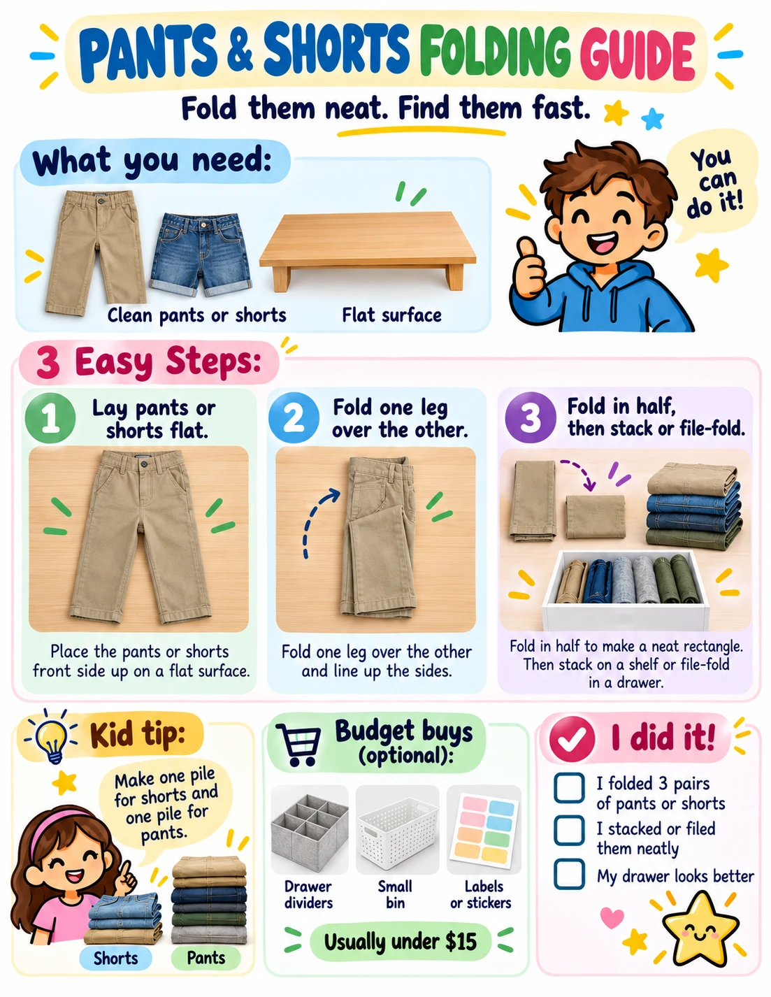 Pants & Shorts Folding guide