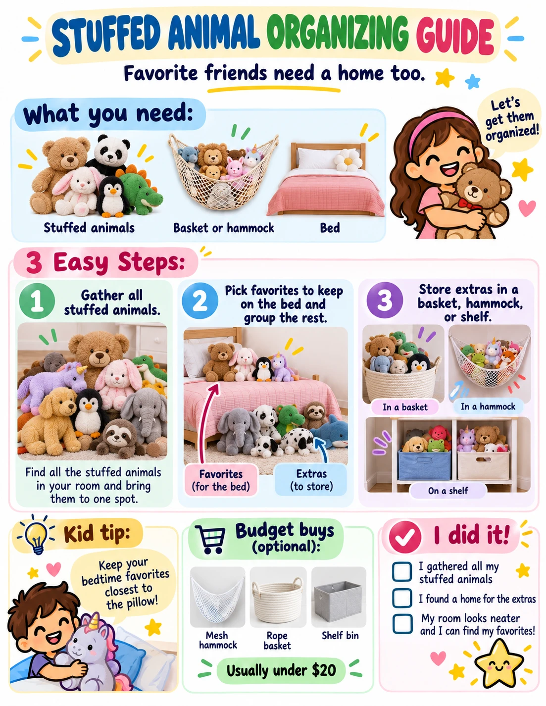 Stuffed Animal Organizing guide